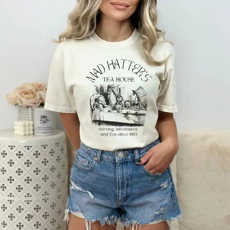 Mad Hatter Shirt Alice's Tshirt Dark Academia Book Fandom Merch Bookish Tea Lover Shirt Booknerd