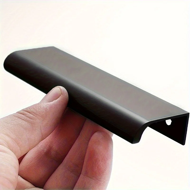 4pcs Cabinet Kitchen Hidden Drawer Pull Aluminum Door Handle Black Cabinet Handle Finger Edge Pull Hidden Cabinet Finger Pull
