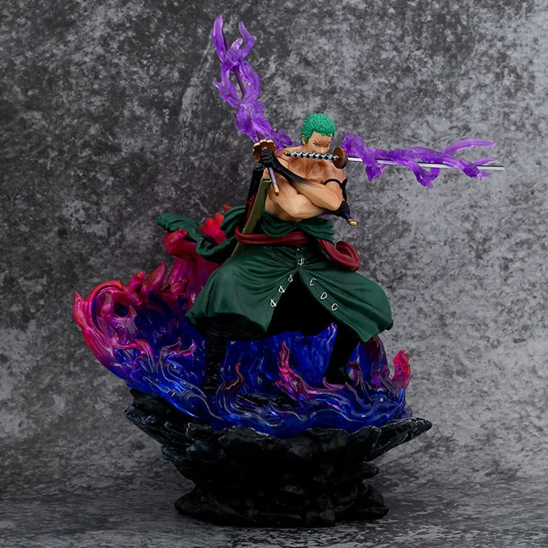 

In Stock One Piece 30cm Devil Weeping Asura Zoron Three Blade Flow Asura Yanmo Anime Model Ornament Handmade Holiday Gift