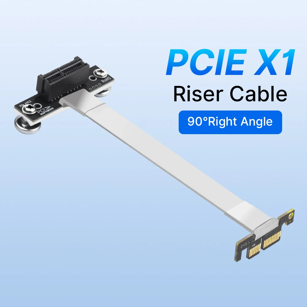 PCIE X1 Riser Cable 90 Degree Right Angle 100MM PCI Express X1 To X1 Extender Plug & play For PCIE WiFi Card/PCIE Adapter
