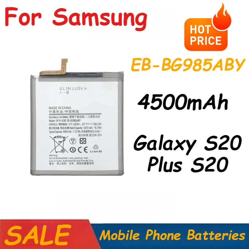 

EB-BG985ABY Replacement Battery 4500mAh for Samsung Galaxy S20 Plus S20+ Mobile Phone Batteries High-Performance