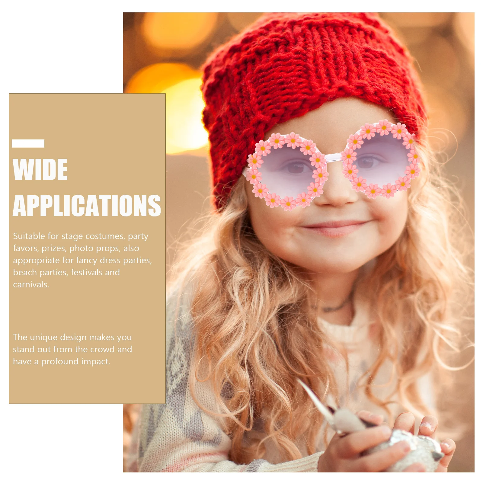 

Kids Sunglasses with Flower Design Fun Party Favors and Costume Accessories Creative Uv Protection Glasses for Children Festive