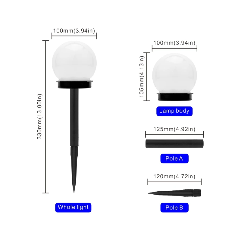 2/4/6/8 Stuks Led Gazon Lamp Ronde Bal Solar Pathway Lights Landschap Waterdichte Outdoor yard Begraven Nachtverlichting Tuin Vloerlamp