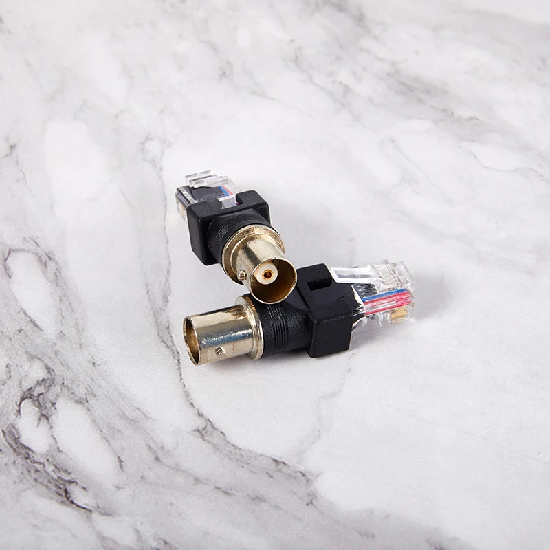 1Pc Black BNC Female Jack to RJ45 Male Plug RF Adapter Coaxial Barrel Couplerconnector RJ45 to RF Adapter
