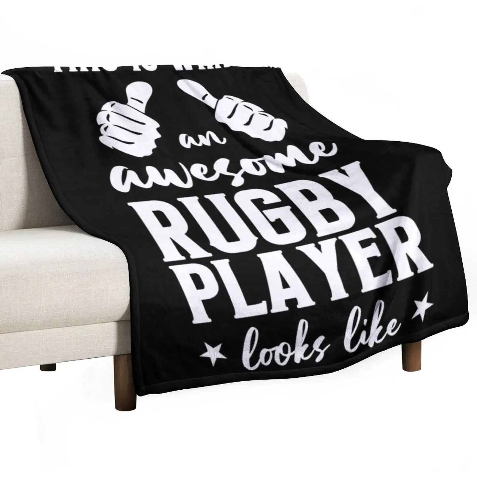 Funny Rugby Player Gift: This Is What An Awesome Rugby Player Looks Like -Rugby Throw Blanket Furrys Retros Winter beds Blankets