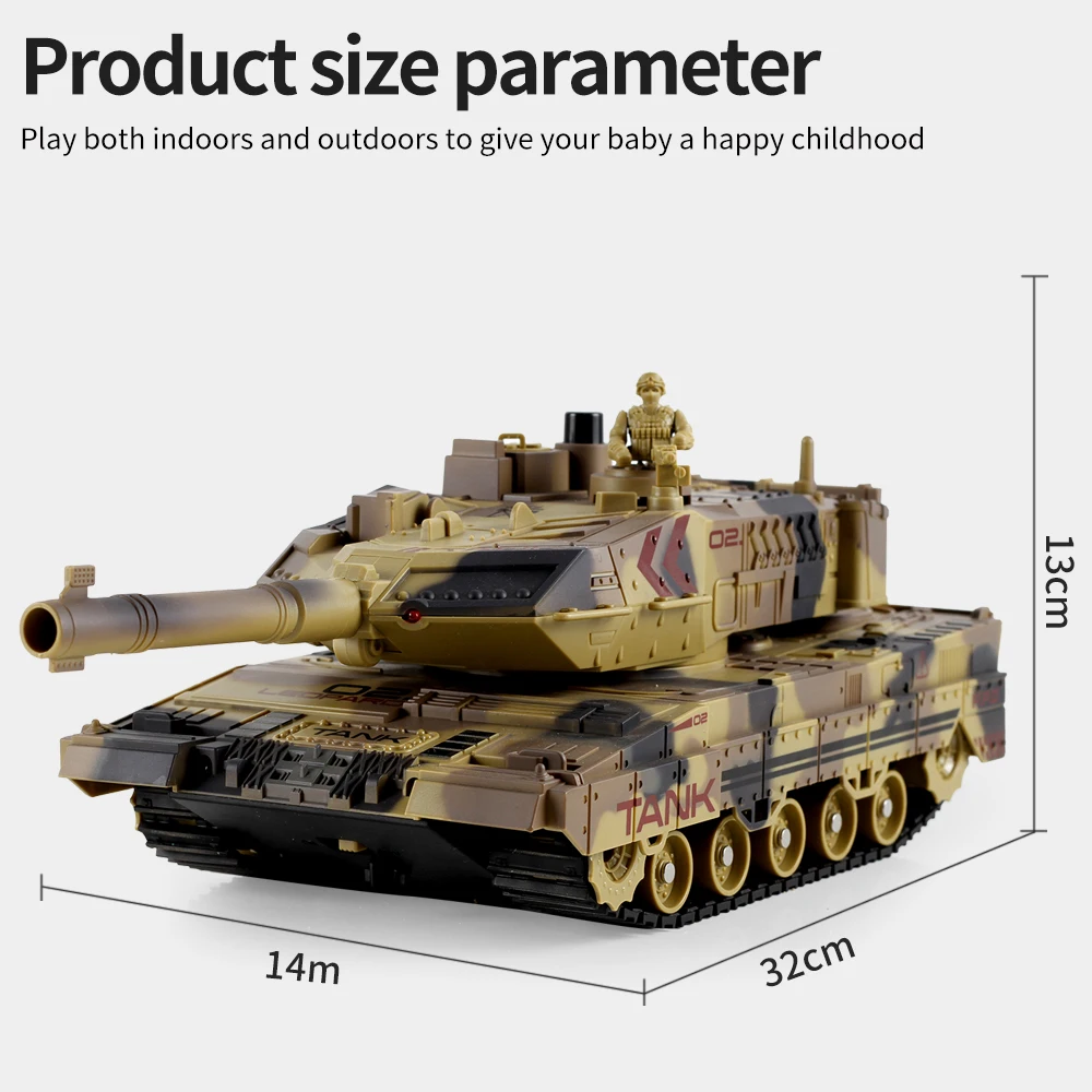 2.4G Tracked Simulation Remote Control Tank Water Bomb Spray Remote Control Vehicle War Armored Vehicle Model Children Toy Gift