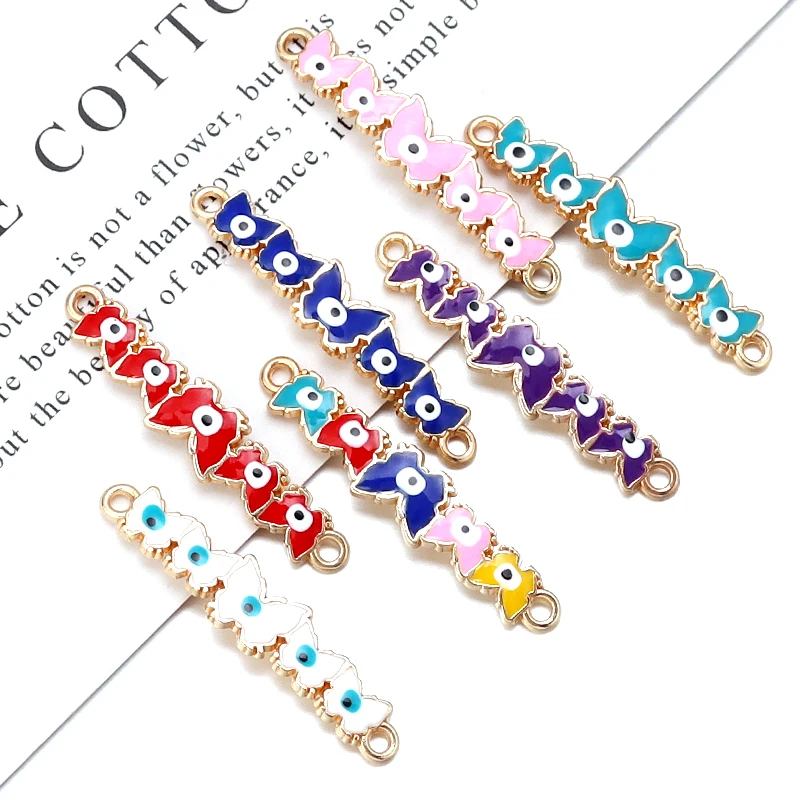 10pcs/lots alloy charm link buckle butterfly eyes DIY Jewelry Accessories for necklace Bracelet making backpack chain