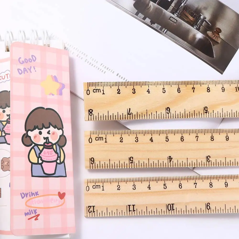 Measuring Tool Office Children Student Teacher Stationery Straight Rulers Drawing Rulers Rulers Wooden Rulers