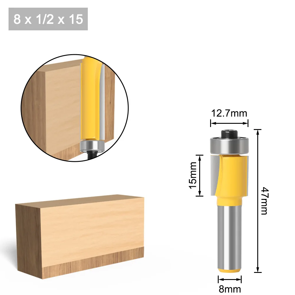 1PC 8MM Shank Milling Cutter Wood Carving Bit Round Over Edge Forming Router Bit Set - 8" Shank Woodworking Cutter Fillet Knife