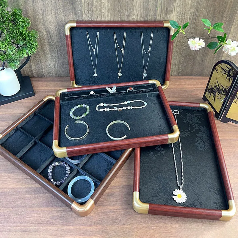 

Поднос для клетки ювелирных изделий, роскошные подносы для подвесок, модный органайзер для колец, ожерелья, поднос с разделенным отделением, подносы для ювелирных изделий