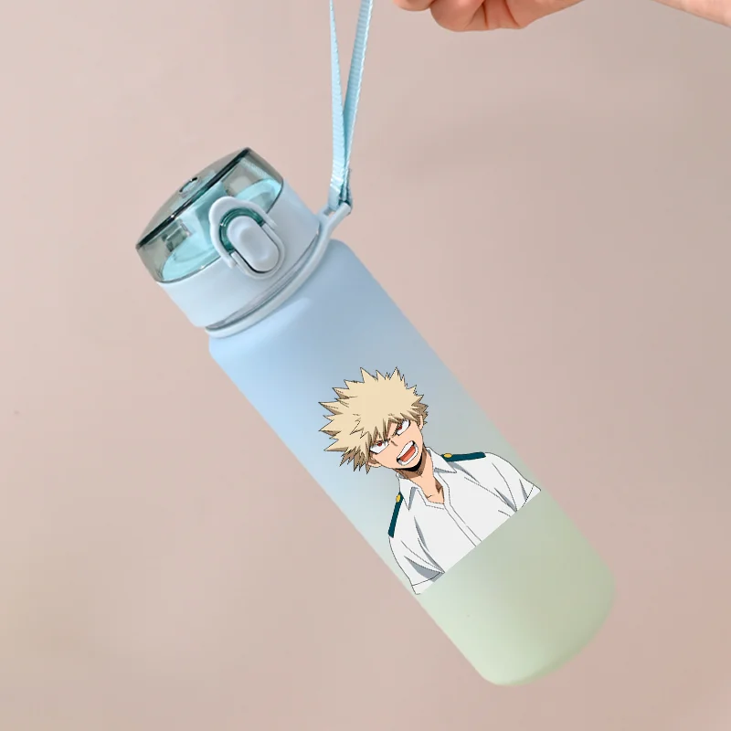 550ML Large Capacity My Hero Academia Gradient Color Children Water Cup Portable Plastic Aldult Outdoor Sport Water Bottle