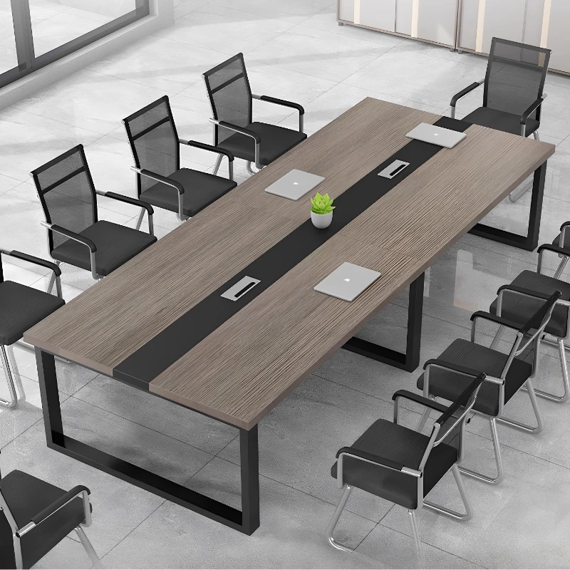 طاولة مؤتمرات طويلة بسيطة، مكتب، غرفة اجتماعات حديثة وبسيطة، طاولة خشبية كبيرة، أثاث تنفيذي تافولو لكل ريونوني #1