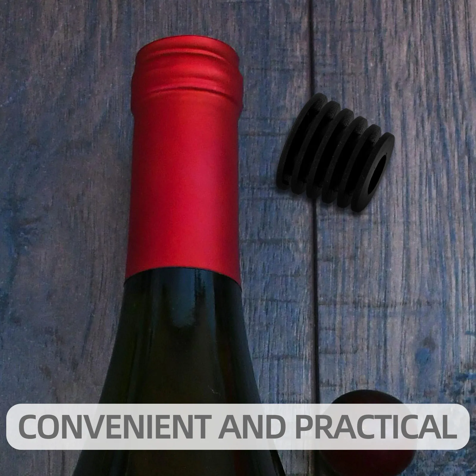 10 Tapones de Silicona para Botellas, Tapones de Vino Herméticos de Primera Calidad para Botellas Estándar, Sellador de Bebidas Reutilizable para Bares, Clubes y Fiestas