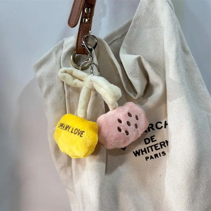1/2 PCS Cute Cherry Bow Plush Doll Stuffed Toys Keychain Pendant Girly Bag Charms Backpack Hang Ornaments Ragdoll Gifts Keyring