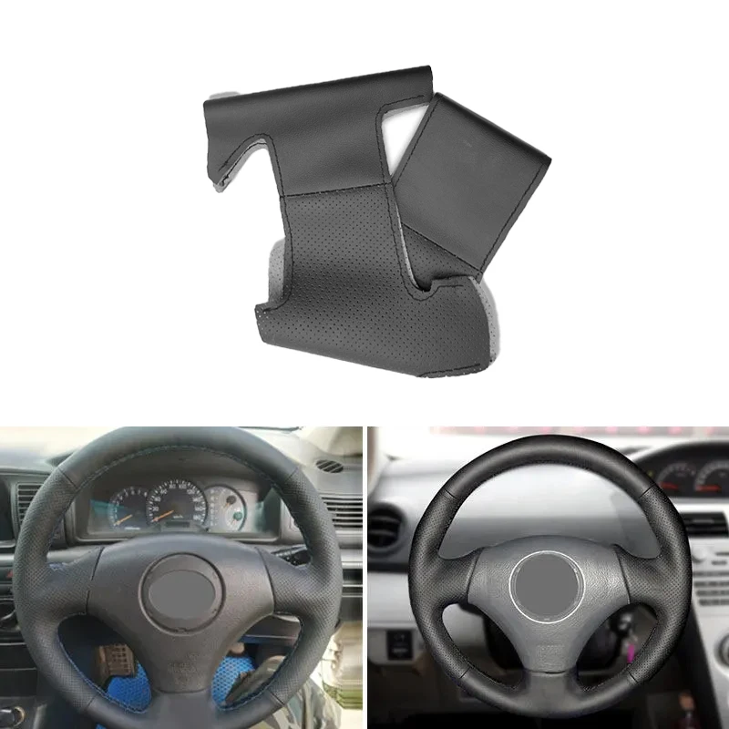 For Toyota Vios Mark 2 Corolla 2000-2004 For Lexus GS430 GS300 2004 Car Steering Wheel Cover Black Leather Interior Accessories