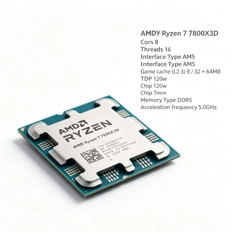 AMD Ryzen 7 7800X3D Gaming CPU for Cyberpunk 2077 CS2 8-Core 16-Thread 5.0GHz 96MB 3D V-Cache AM5 Desktop Processor