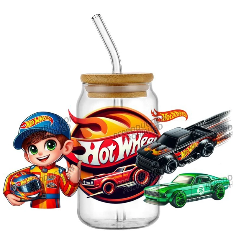 Popular racing series Easy Peel Waterproof UV DTF Cup Wraps 3D Crystal Stickers DIY Decoration Transfers 16oz Home decor
