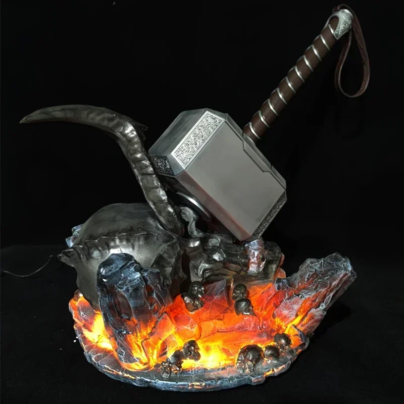 60cm Thor Hammer Defeated Fire Giant Surtur LED light mjolnir show base model toy cosplay collection gift room home decoration