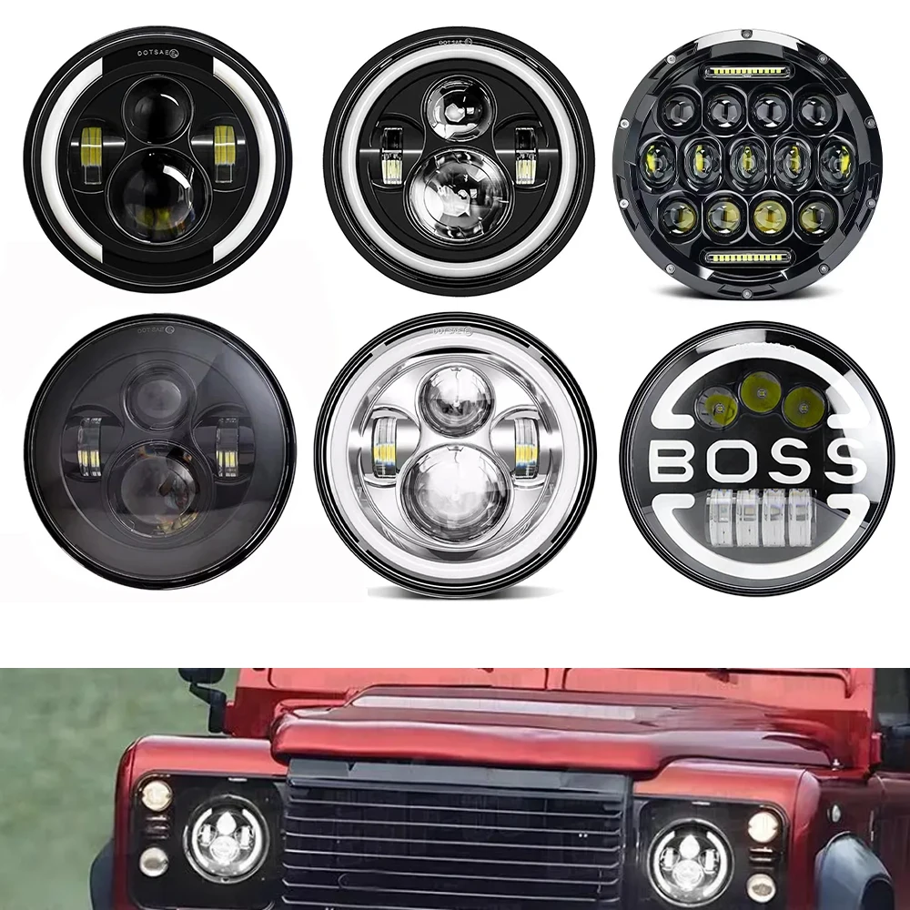7 Inch Led Auto Headlight Motorcycle LED Headlight DRL Angel Eyes for Jeep JK Lada Niva 4x4 Loaf UAZ Ural Hunter Hummer 1PC