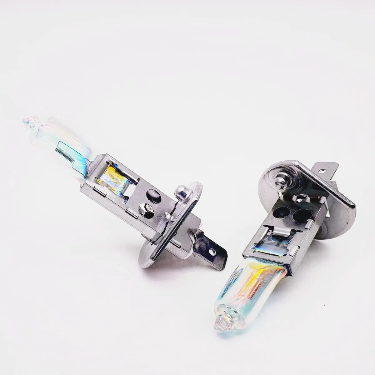 

2Pcs H1 Rainbow Blue Plasma 12V55W Car Quartz Halogen Bulb Blue white light Fog Lamp Automobile Headlamp
