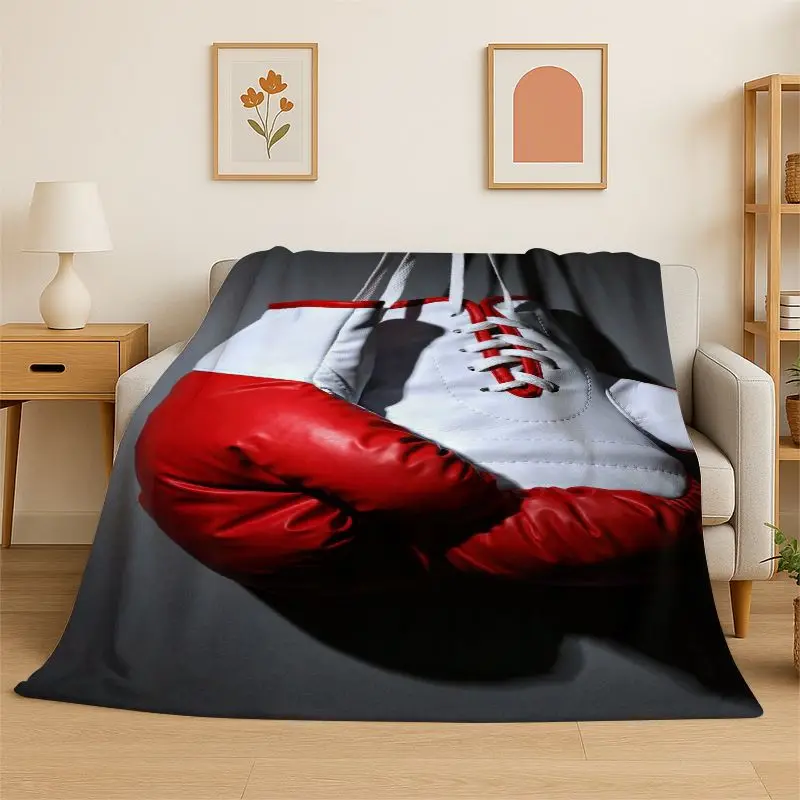 Creativity Fight Boxing Gloves Boxer Flannel Blanket Soft Throw Blanket for Bedroom Living Room Bed Travel Camping Picnic Nap