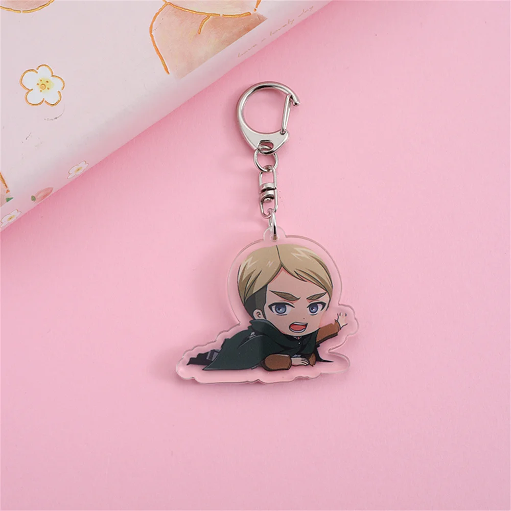 Charm Cartoon Anime Fans Gifts HD Figure Attack on Titan KeyChain  Double Sided Pendant Acrylic Bag Decor Accessories 6cm