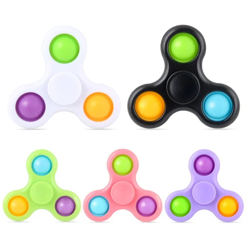 Pop fidget brinquedos nova descompressão exótica três dedos fidget spinner sua bolha de empurrar música abs silicone spinner menino brinquedo presentes