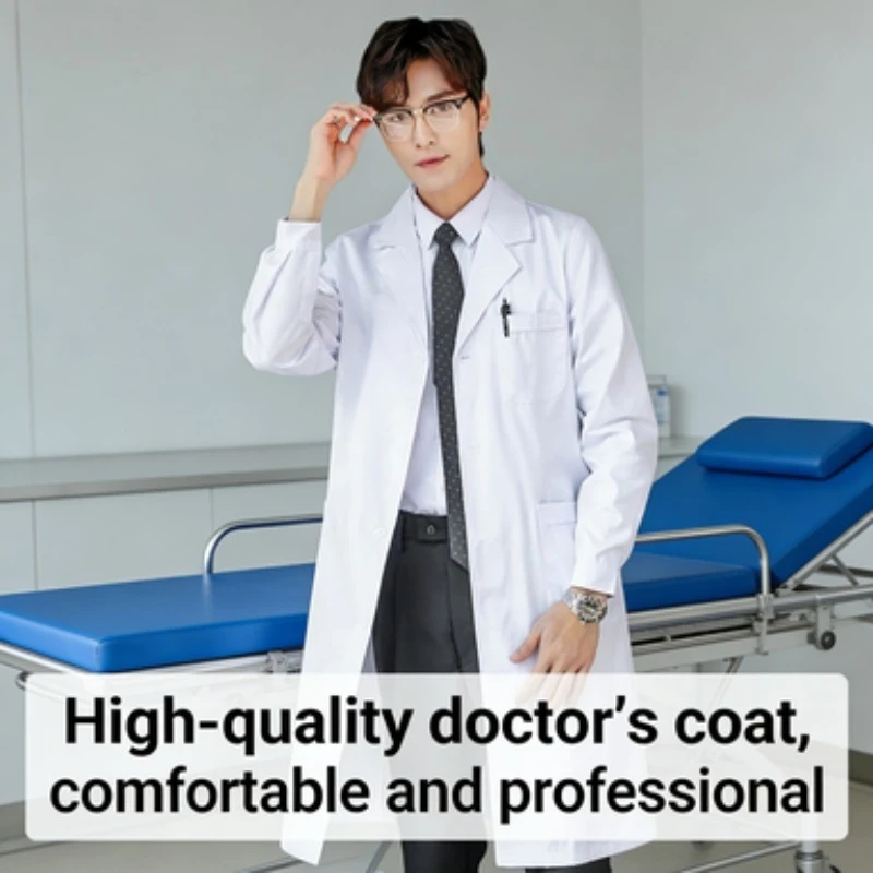 유니섹스 실험실 가운 반팔 실용적인 학생 간호사 유니폼 임상 과학 실험실용 재킷 남녀 공용