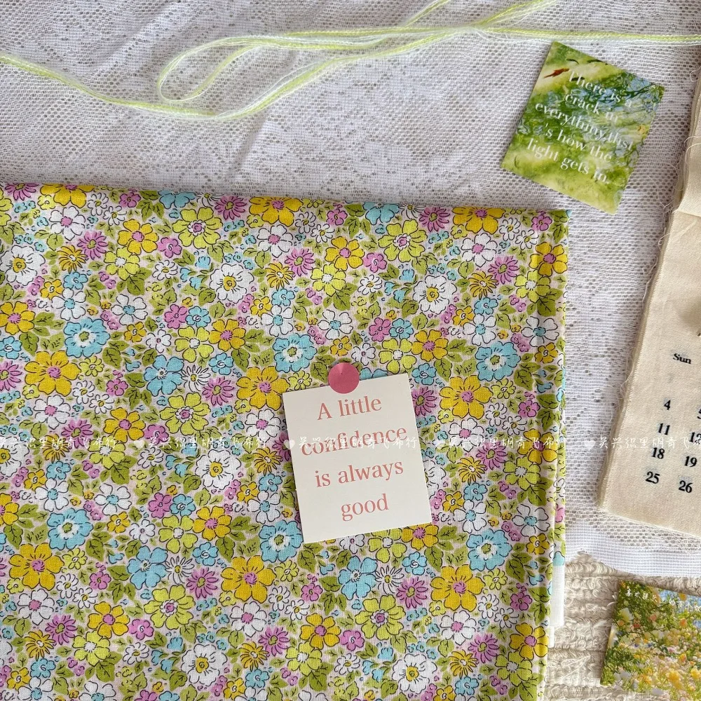 140x50cm Baumwolle 40s Digitaldruck Frischer Pastoraler Blumenstoff für Damenkleider, Kinderbekleidung, Hosen, Handgemachtes Nähmaterial – Detail 4