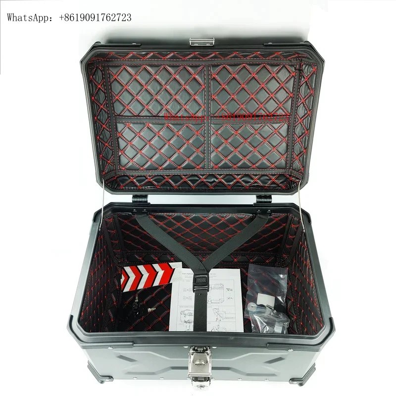 

Hot Selling Factory Direct Sale 55 Litres Super Large Capacity Motorcycle Tail Box Delivery Top Aluminum