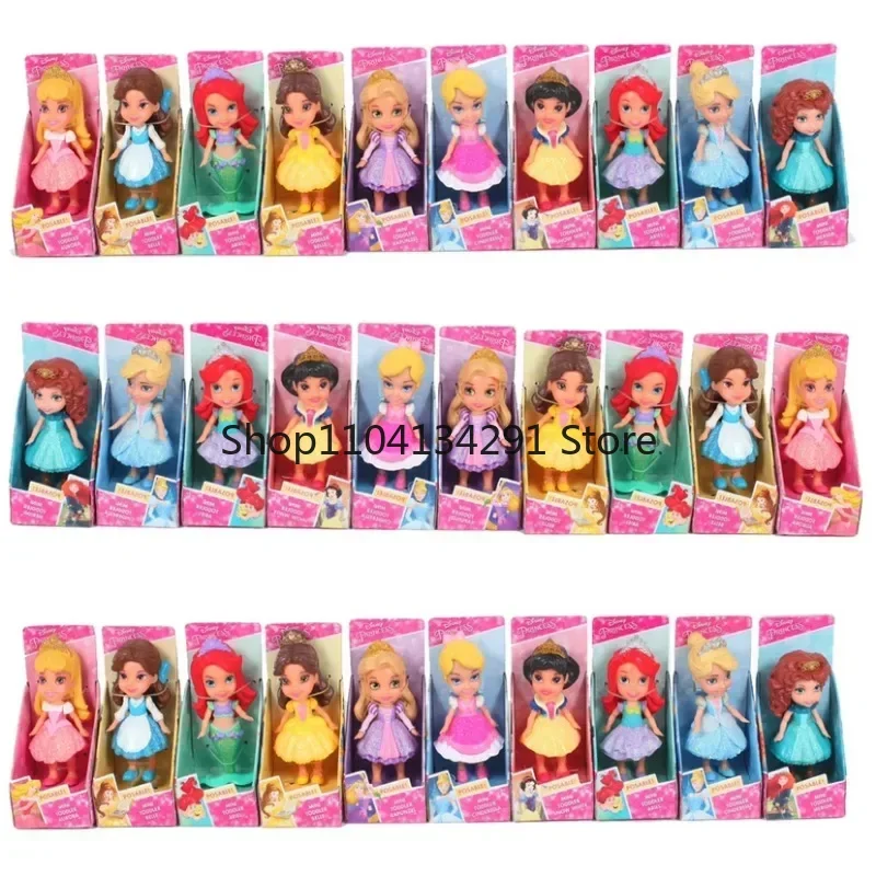 

Принцесса Диснея Эльза Рапунцель Анна Тиана Мулан Белль Моана Снег Мини-куклы Мультфильм Сказочная принцесса Фигурки Детские подарки