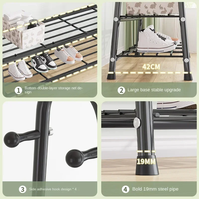 Stand Hangers for Clothes Bedroom Rack Nordic Hanger Wardrobe System Standing Coat Rack Hook Shelf Storage Headboards Organizer