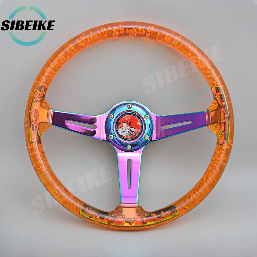 スポーツステアリングホイール,クリアクリスタル,アクリルバブル,jdm