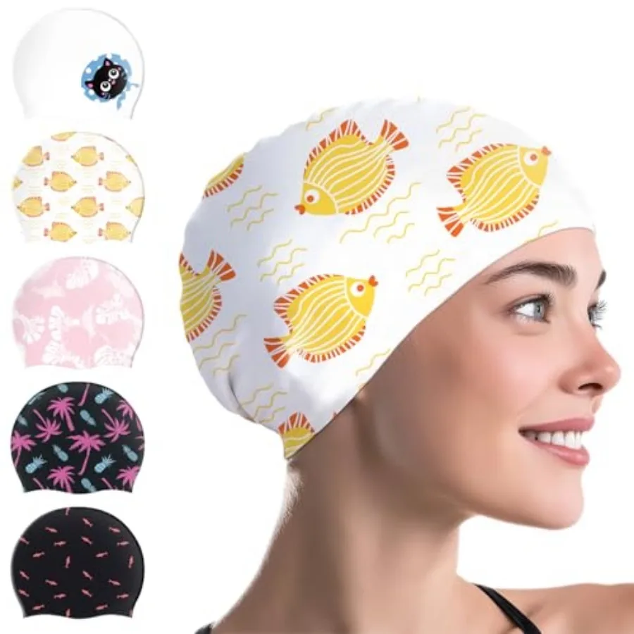 

Swim Cap Silicone, Swimming Cap for Women, Cute Swim Caps for Girls