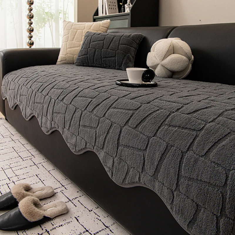 

Minimally Shaped Sofa Cover Fabric Home Anti Slip Fixed Sofa Cushion Cover Skin Friendly and Breathable Autumn and Winter Styles
