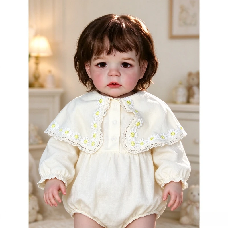 60CM Sandie Reborn Dolls Handmade 3D Painting Skin with Visible Veins Hand Rooted Hair Baby Girls