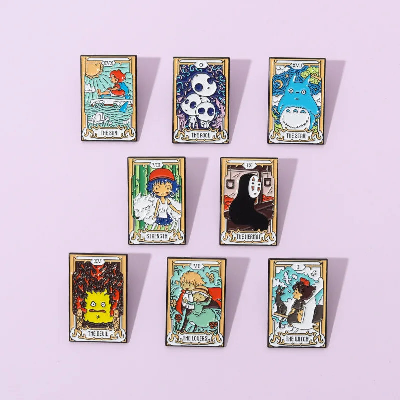 Tarot Enamel Pins Custom Noface-man Totoro Brooches Lapel Badges Cartoon Jewelry Gift