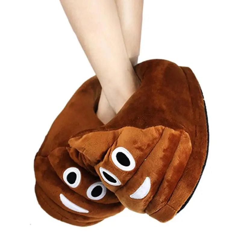 Poop Shoes Women Men Fuzzy House Funny Expression Poop Slipper Non Slip Couple Slippers Indoor Warm Plush Bedroom Shoes