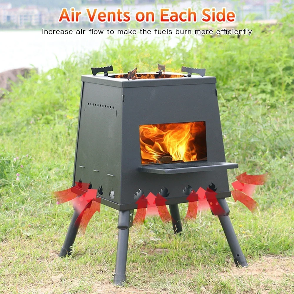 New Folding Camp Stove Portable Wood Burning Stove for Camping Hiking Backpacking Outdoor Cooking Stove Small and Large