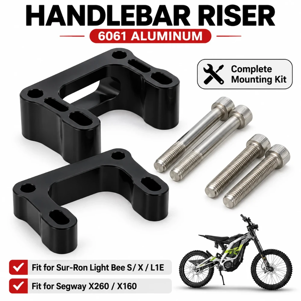 15mm 25mm CNC Handlebar Riser Adapter 6061 Aluminum for Sur-Ron Light Bee X S L1E Segway X260 X160 Electric Dirt Bike Motorcycle