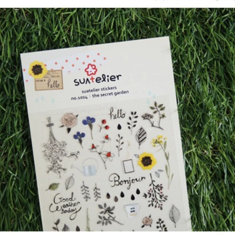 Korean Import Brand Suatelier Secret Garden Decorative PVC Stationery Stickers Scrapbooking DIY Diary Album Stick Label