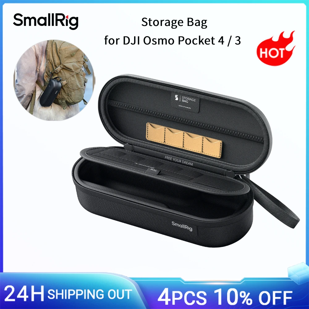 Image of SmallRig Aufbewahrungstasche für DJI Osmo Pocket 4 / 3 All-in-One Tragbare Tragetasche mit Trageband bietet Platz für SD-Karten, Filter und Kabel.