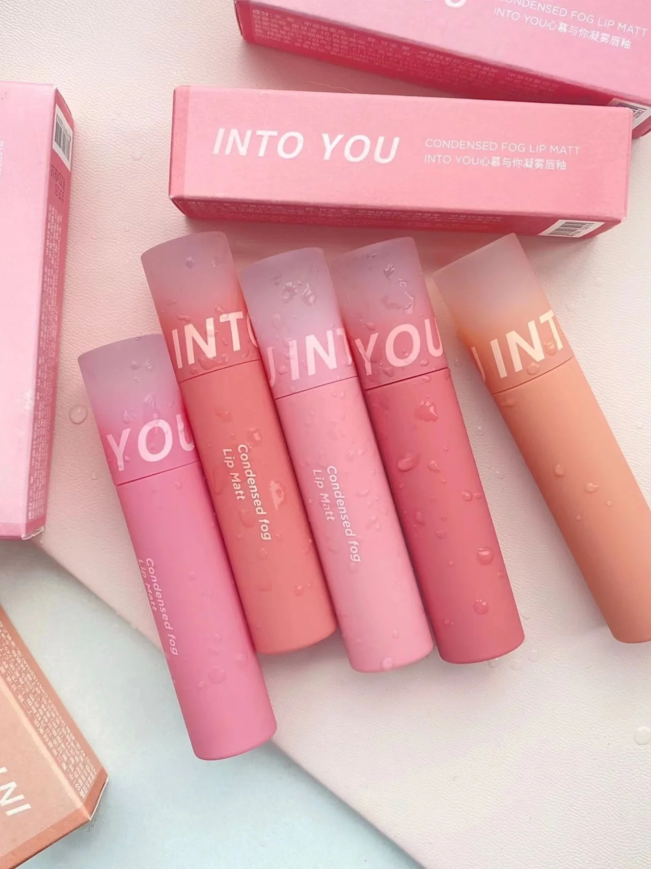 INTO YOU Condensed Fog Lip Matte Series Liquid Lipstick 3.2g Elastic Texture Lip Tint Makeup Original Lip Makeup