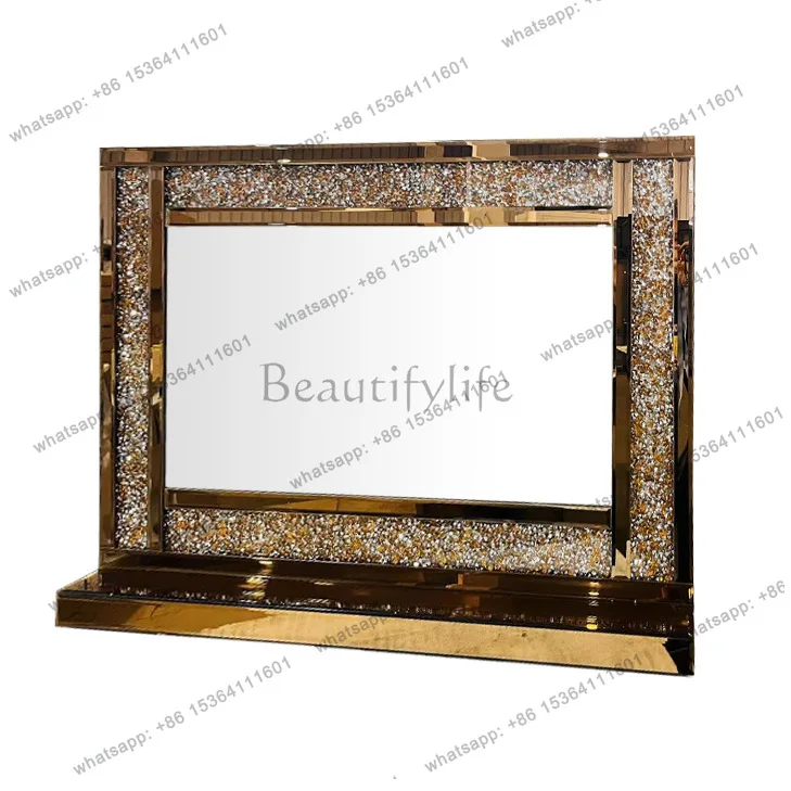 

European Modern Light Luxury Home Bedroom Dresser Makeup Mirror Desktop Makeup Mirror 2337
