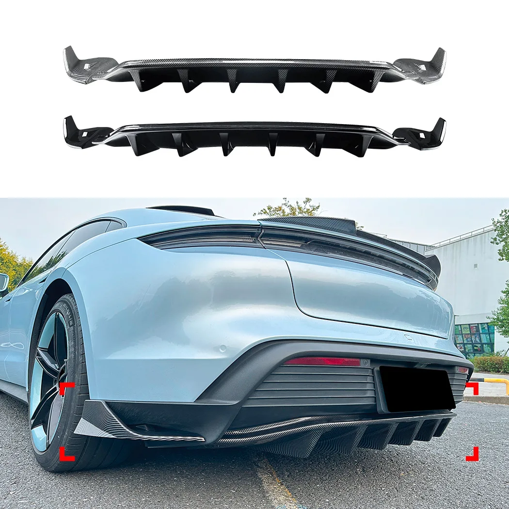 

ДЛЯ Porsche Taycan Автозапчасти Задний бампер Диффузор Губный спойлер Разделитель Подбородок Комплект кузова 2019 20 21 22 23 24 2025