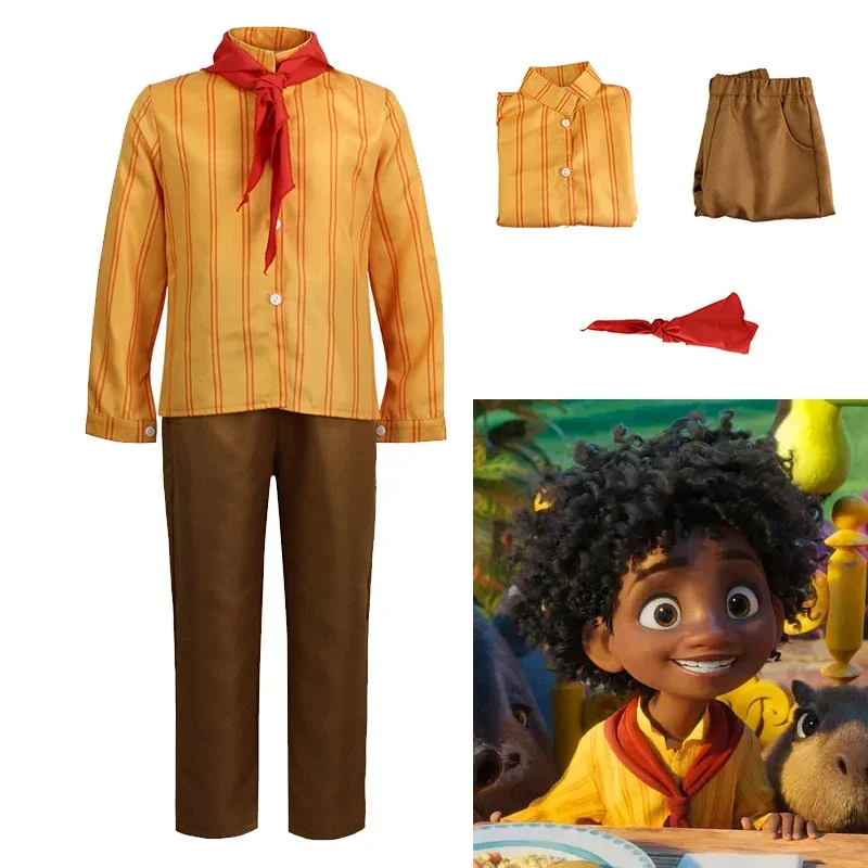 Disfraz de Cosplay de la película Encanto Antonio Madrigal, Tops para bebés, pantalones, corbatas, uniforme, ropa de fiesta de cumpleaños y Halloween para niños