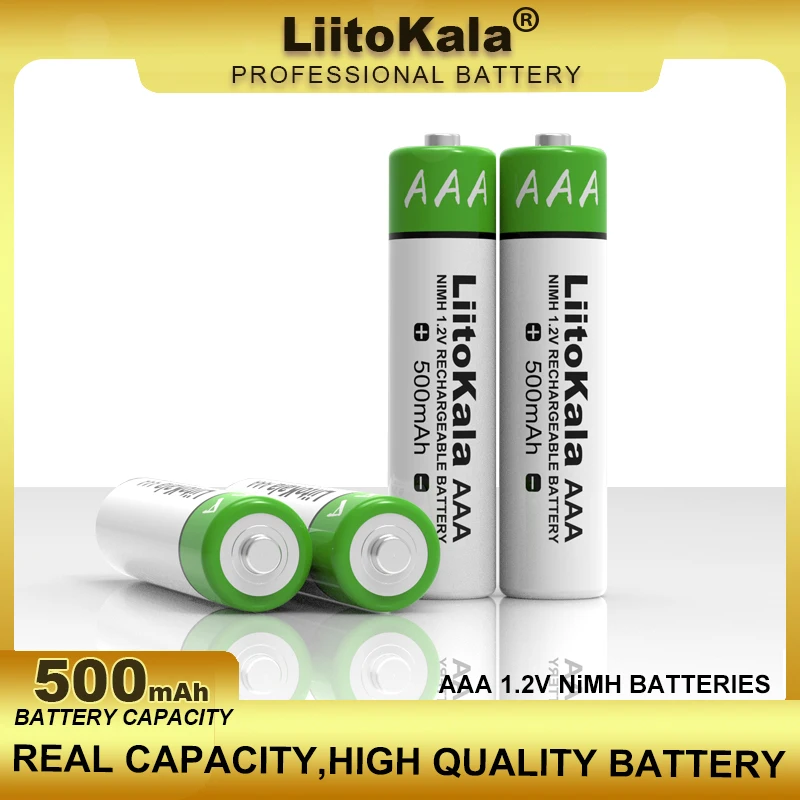 LiitoKala NiMH 1.2V AAA 500mAh AA 1200mAh Rechargeable Battery Suitable For Toys/Temperature Gun/Mouse/Electronic Scales/Etc.