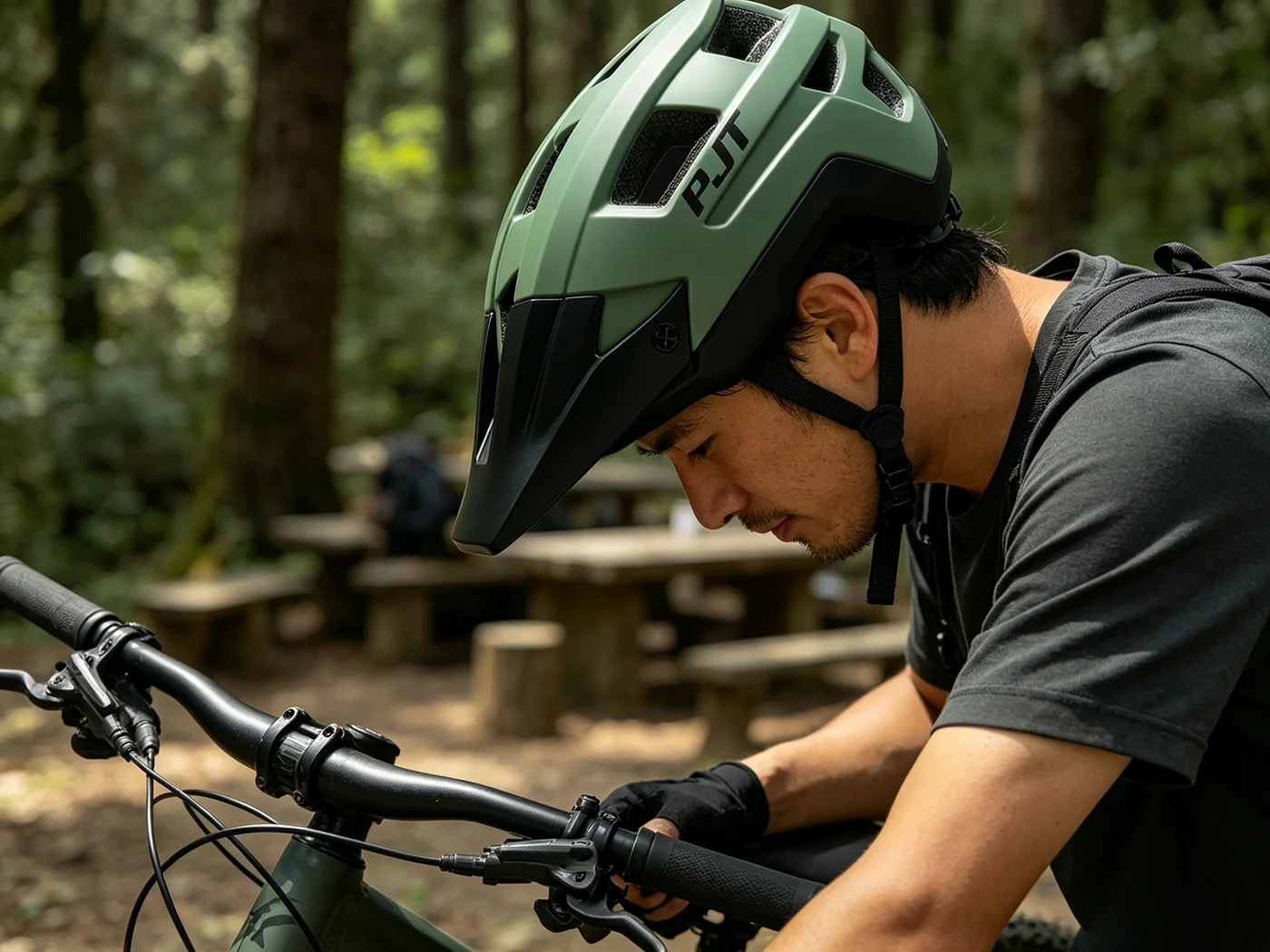 PJT In-mold DH MTB Bicycle Helmet Sports Anti-impact Road Mountain Matte Bike Helmet Men Women Riding Cycling Helmet M 53-58cm
