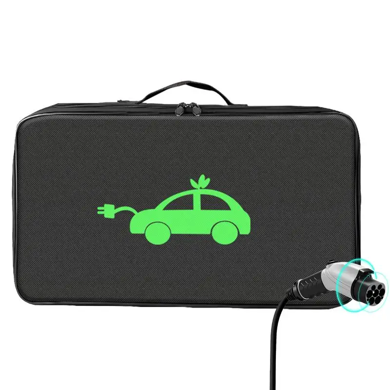 EV Cable Organizer Bag Waterproof & Fireproof Car Charging Cable Storage Bag Electric Vehicle Charger Plugs Sockets Jumper Case