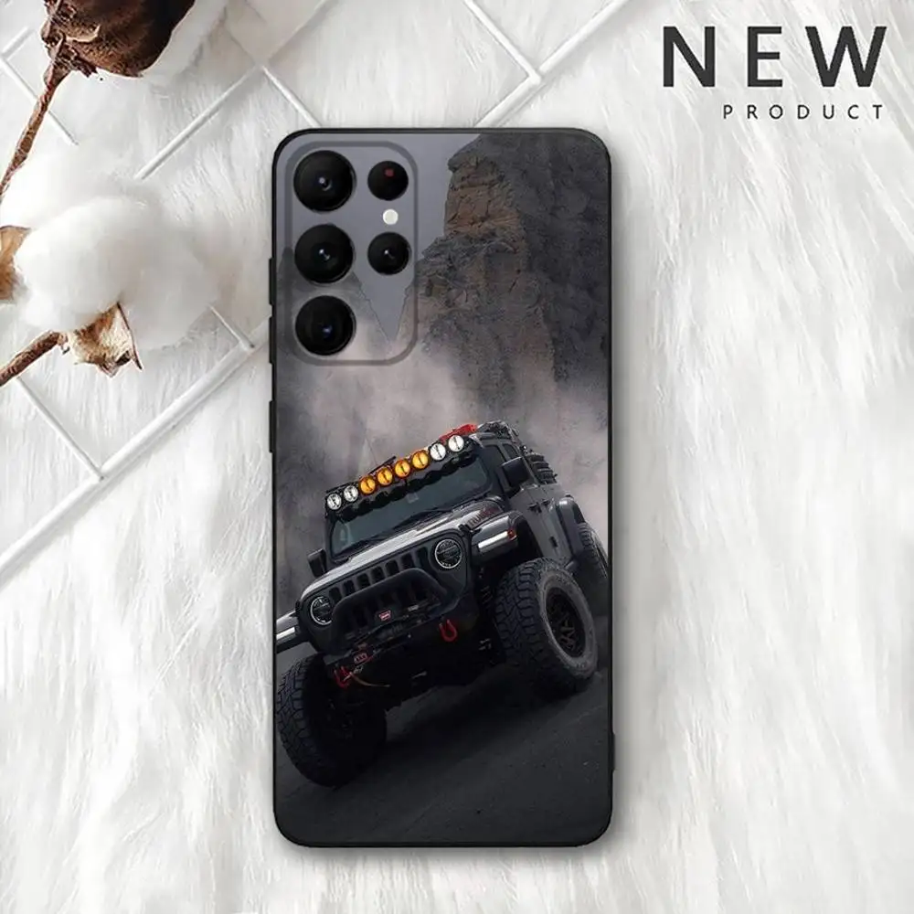 حافظة هاتف J-Jeeps للطرق الوعرة SUV لهاتف سامسونج S 25,24,23,22,30,21,10,9,Ultra,Plus,Lite,FE,4,5G حافظة ناعمة سوداء